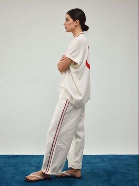 James Street Co Pinstripe Track Denim